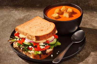 Panera Bread Menu 207 Mediterranean Veggie & Creamy Tomato Soup